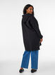 Long hooded cardigan with zipper, Black, Model image number 2
