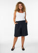 Loose cotton muslin shorts with a high waist, Black, Model image number 1