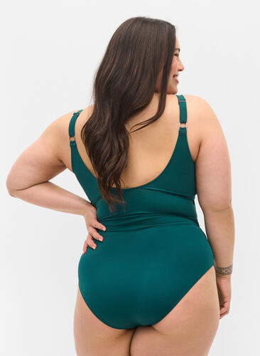 Lightly padded swimsuit, Deep Teal, Model image number 1