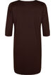 Plain dress with v neck and 3/4 sleeves, Coffee Bean, Packshot image number 1