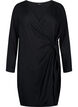 Long sleeve viscose dress with a wrap look, Black, Packshot image number 0