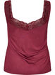 Viscose top with lace edge, Red, Packshot image number 1