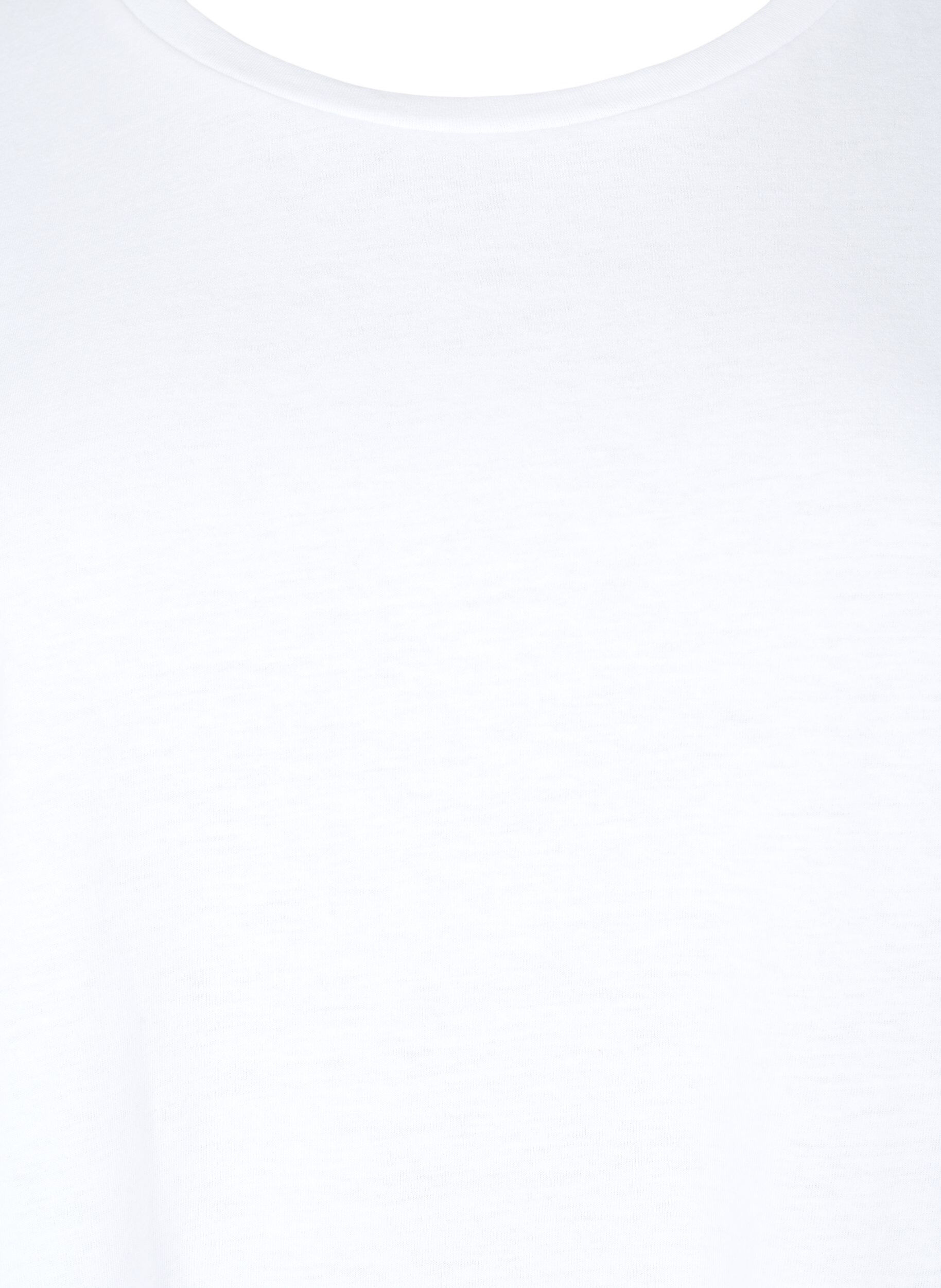 Zizzifashion Short-sleeved cotton blend t-shirt, White, Packshot image number 2