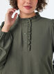 Viscose tunic with ruffles and buttons, Green, Model image number 3