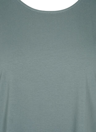 Cotton t-shirt with stripes, Balsam Green Solid, Packshot image number 2