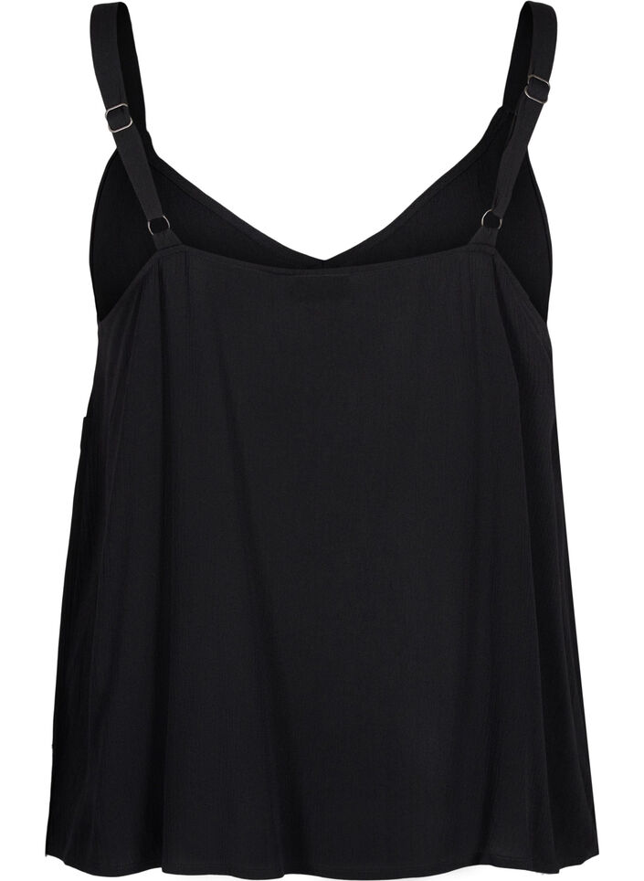 Viscose top with narrow straps, Black, Packshot image number 1