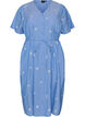 Cotton shirt dress with embroidered flowers, Light Blue, Packshot image number 0