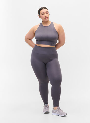 Workout leggings with ribbed structure, Rabbit, Model image number 0