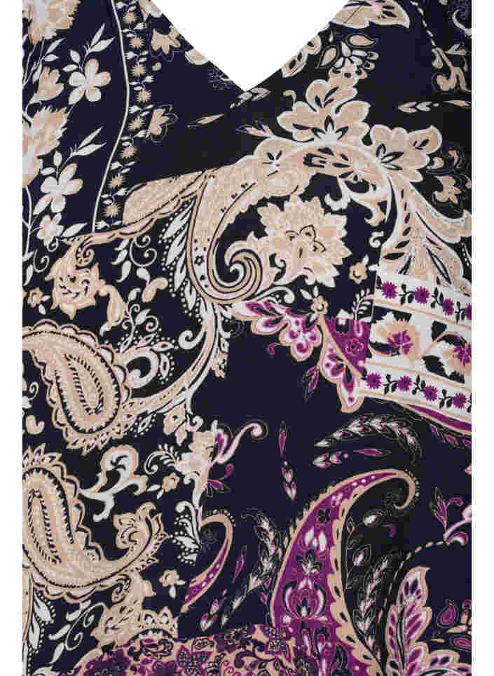 Tunic in viscose with Paisley print, Black Patchwork AOP, Packshot image number 2
