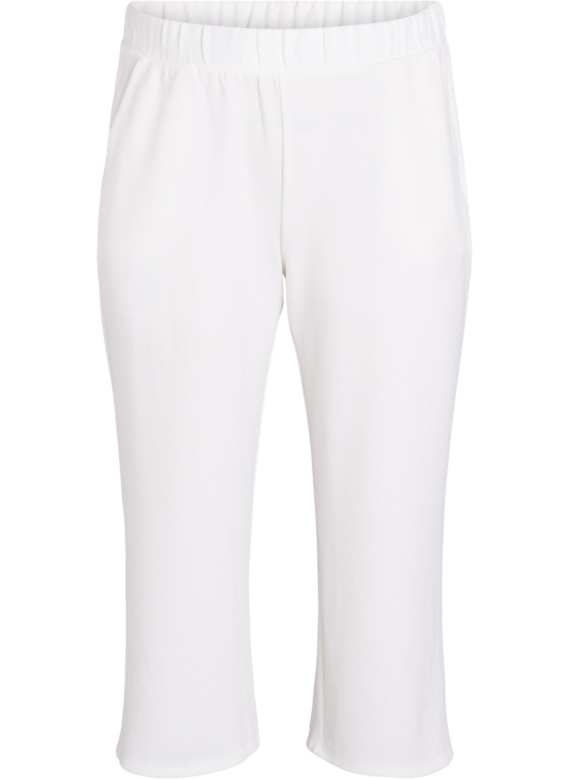 Zizzifashion Loose trousers with 7/8 length, White, Packshot image number 0