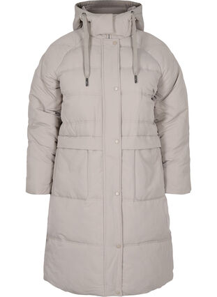 Winter jacket with hood and pockets, Moon Rock, Packshot image number 0