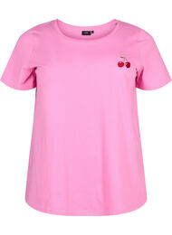 Cotton t-shirt with embroidered cherry, Roseb. W. CherryEMB., Packshot