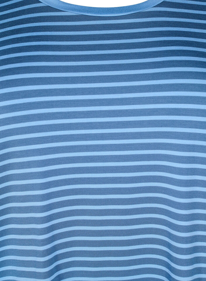T-shirt with TENCEL™ Lyocell and stripes, Blue, Packshot image number 2