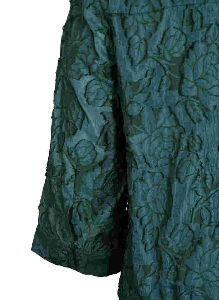 Jacquard A-line dress with ruffles, Scarab, Packshot image number 3