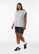 Hooded sweat vest with shoulder padding, Grey, Model image number 1