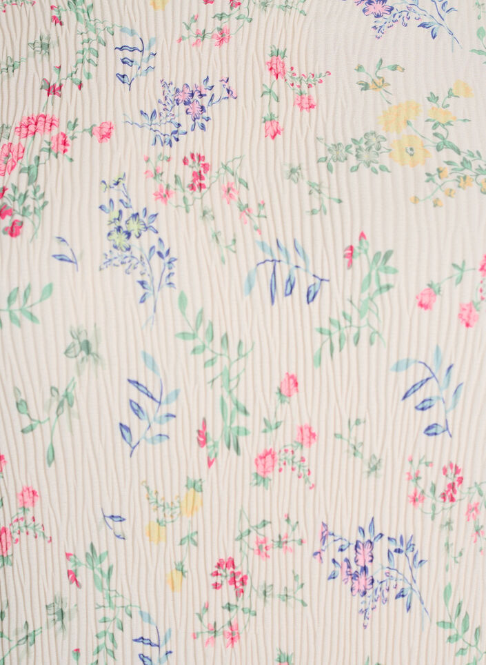 Dress with floral print and wavy texture, Beige, Packshot image number 2