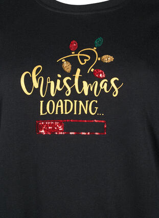 Christmas sweatshirt, Black LOADING, Packshot image number 2