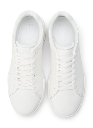 Wide fit leather trainers , White, Packshot image number 1