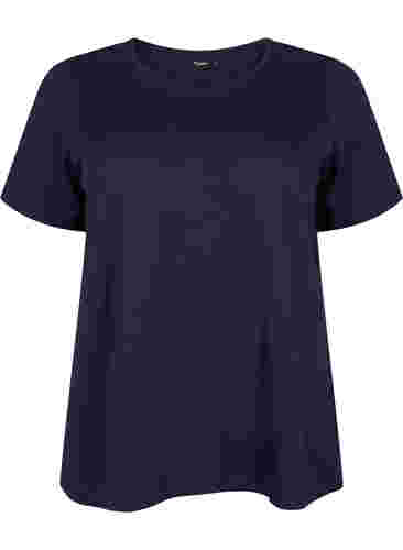 FLASH - 2-pack round neck t-shirts, Navy Blazer/Black, Packshot image number 2