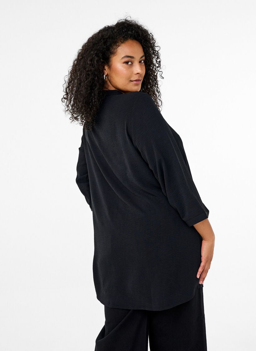 FLASH - Tunic with 3/4 sleeves, Black, Model image number 2