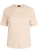 Basic ribbed t-shirt with a round neck, Beige, Packshot image number 0