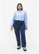 Viscose shirt blouse with ruffle collar, Serenity, Model image number 2