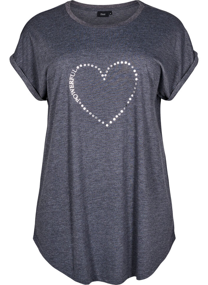 Short sleeve nightgown with text print, , Packshot image number 0