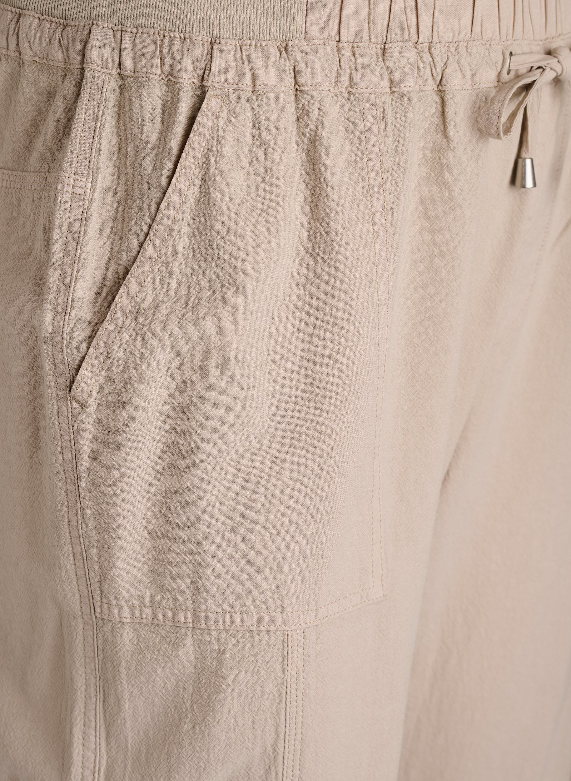 Zizzifashion Loose cargo trousers in cotton, Beige, Packshot image number 2