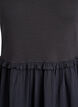 Sleeveless cotton midi dress with rib and muslin, Black, Packshot image number 2