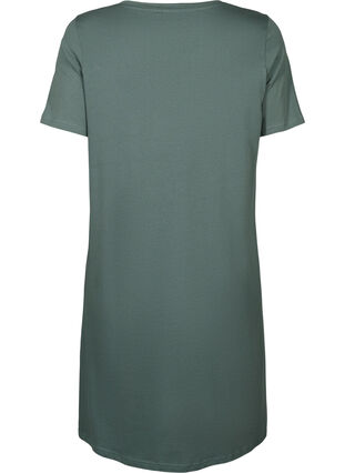 Organic cotton nightdress with V-neck (GOTS), Balsam Green Woke, Packshot image number 1