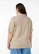 Jersey blouse with collar and short sleeves, Brown, Model image number 2