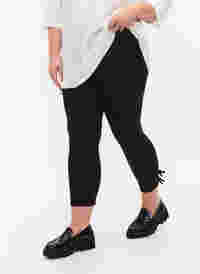 3/4 leggings in viscose with bow, Black, Model
