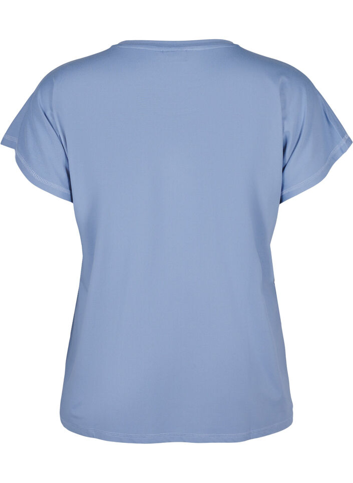 Solid-coloured workout T-shirt, Blue, Packshot image number 1