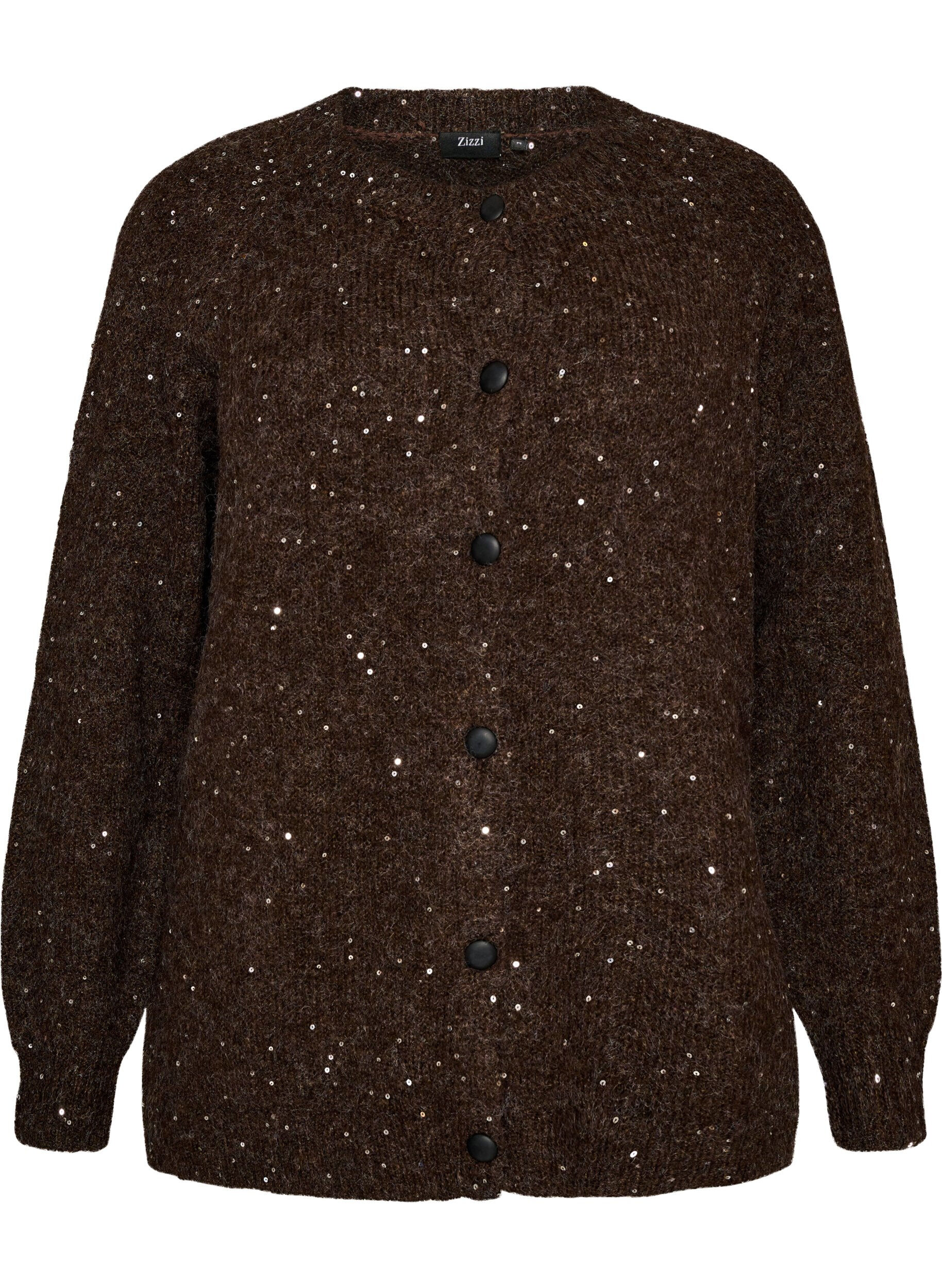 Cardigan with sequins and buttons