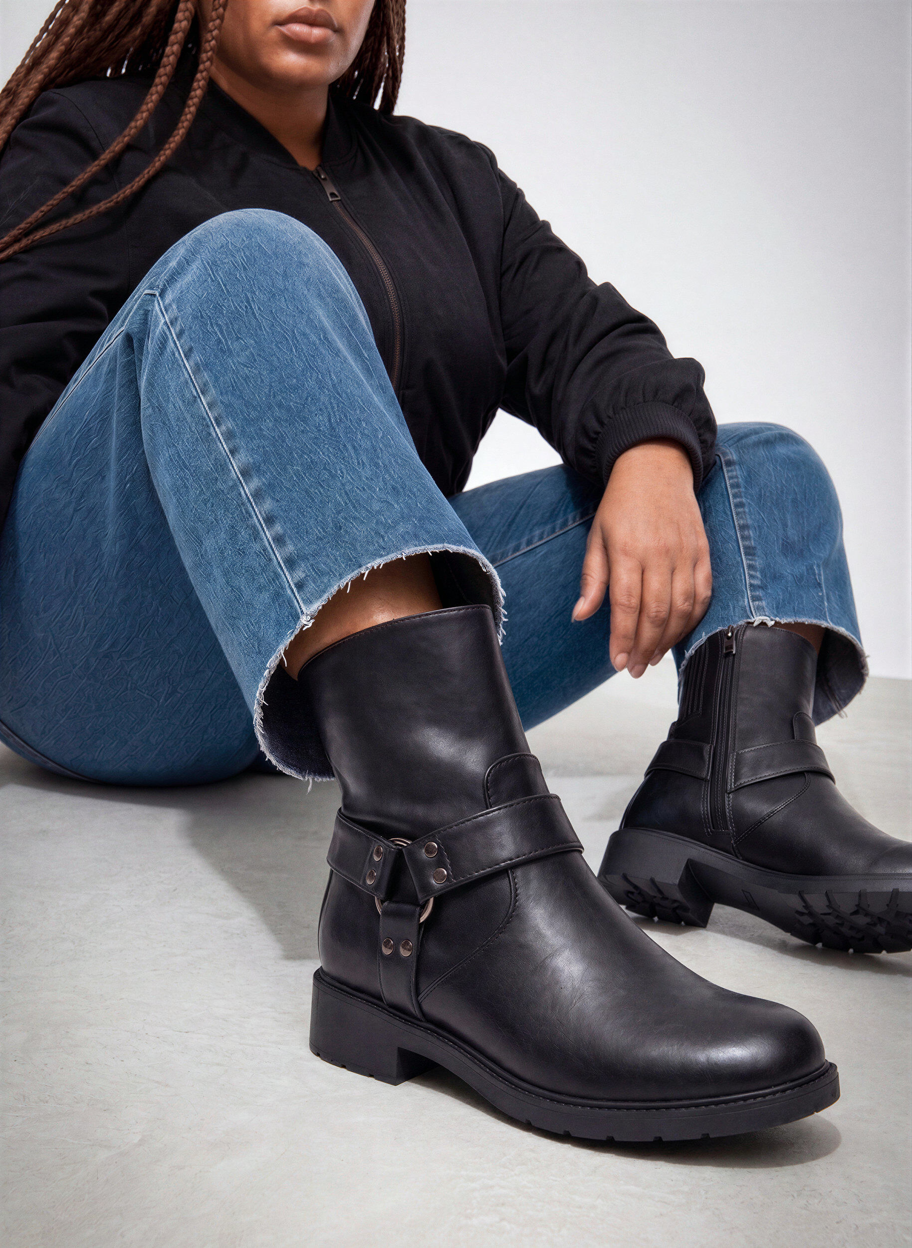 ZizzifashionShort biker boot, Black, Image image number 0