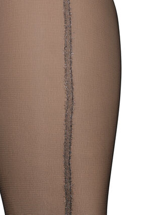  20 denier tights with lurex back seam, Black, Packshot image number 2
