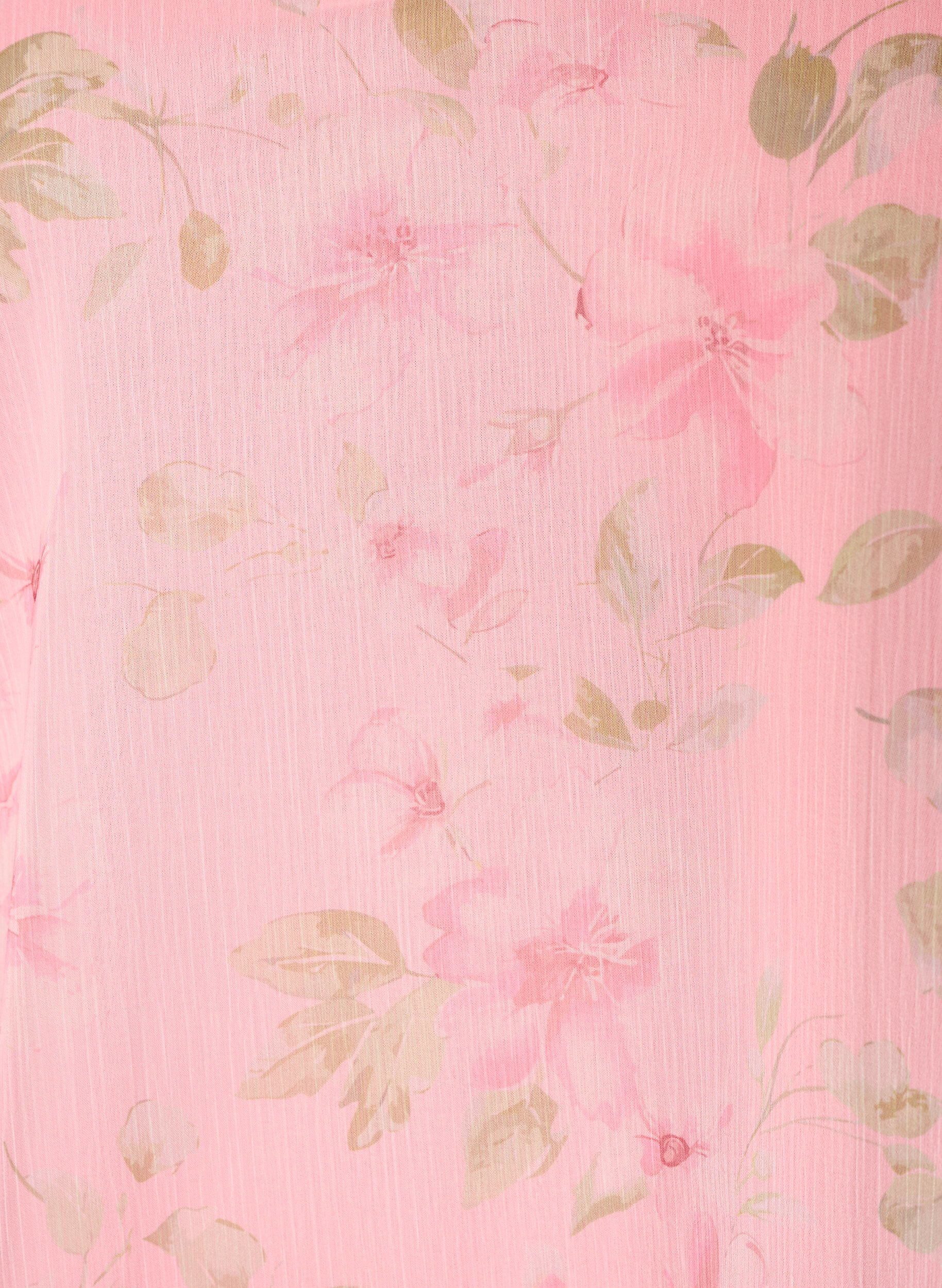 ZizzifashionChiffon blouse with floral print and long sleeves, Rose, Packshot image number 2