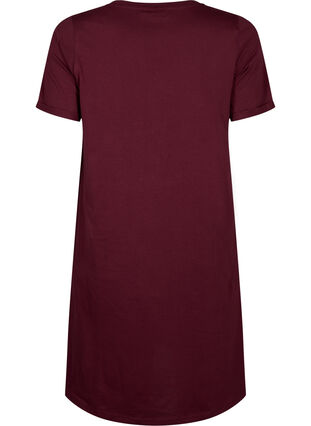 Short-sleeved nightgown in organic cotton, Zinfandel Good Night, Packshot image number 1