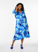 Floral wrap dress with 3/4 sleeves, Blue, Model image number 1