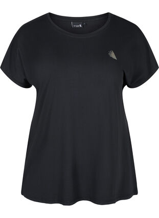 Short sleeved workout t-shirt, Black, Packshot image number 0