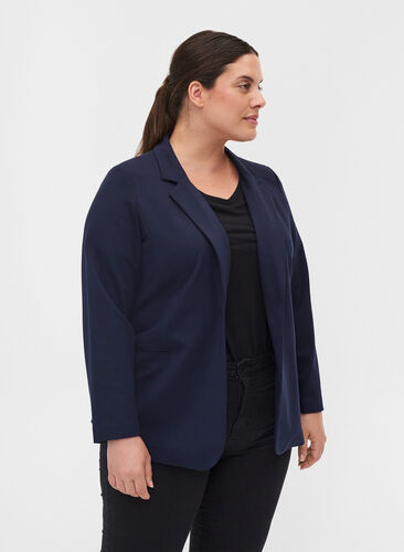 Simple blazer with button, Night Sky, Model image number 0