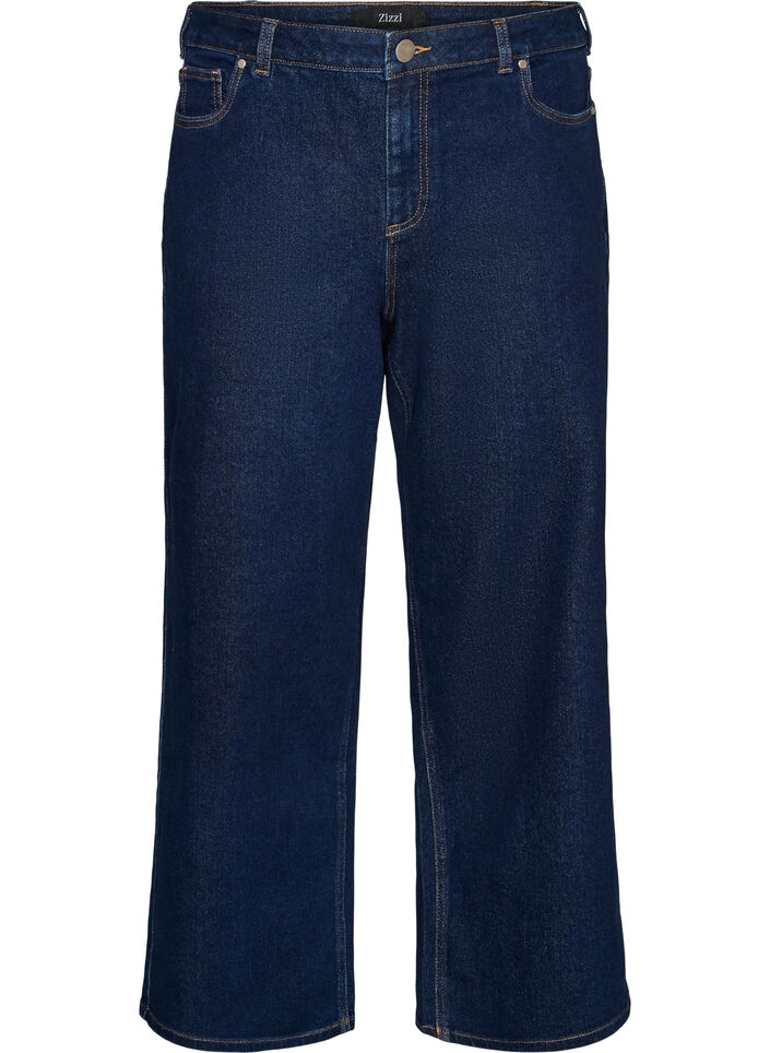 Myra jeans with high waist and wide fit, Blue, Packshot image number 0