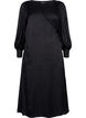 Long-sleeved viscose dress with tone-on-tone print, Black, Packshot image number 0