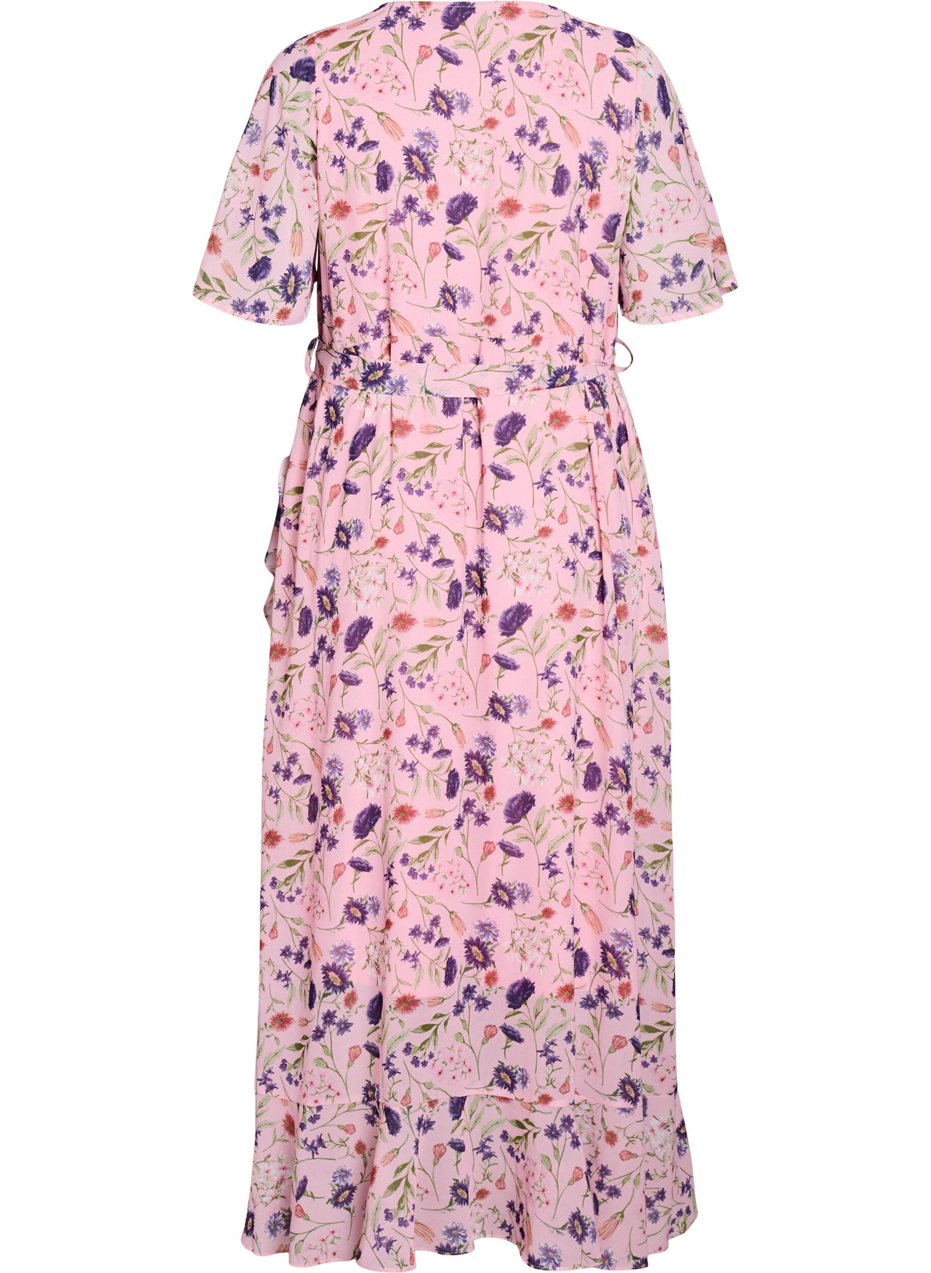 Zizzifashion Long dress with batwing sleeves and floral print, Rose Flower AOP, Packshot image number 1