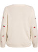 Knitted cardigan with cherry embroidery, Vanilla, Packshot image number 1