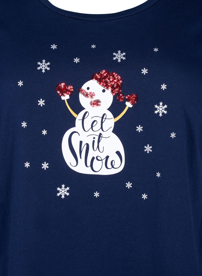 Christmas t-shirts in 100% cotton, Navy B. w. LetItSnow, Packshot image number 2