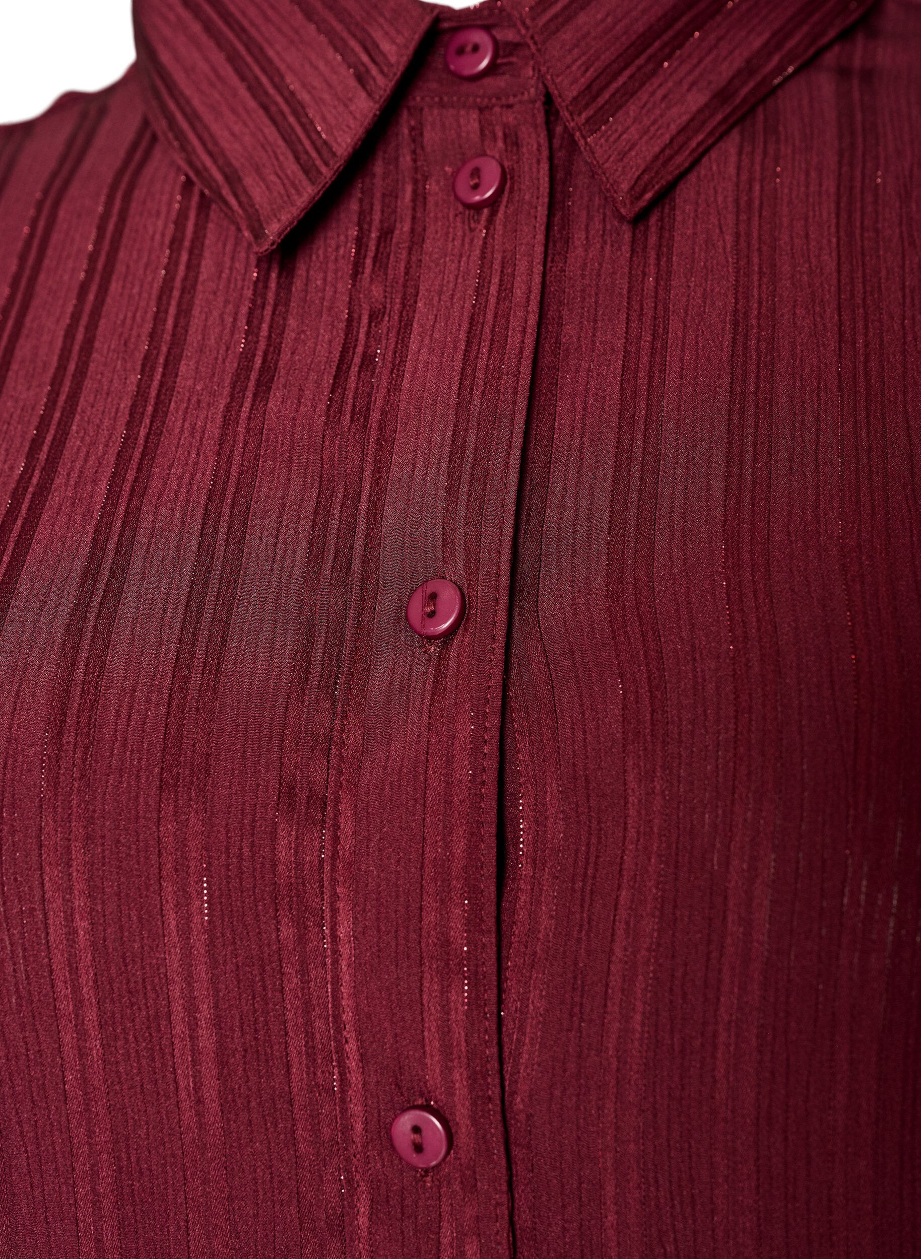 ZizzifashionShirt with textured stripes and glitter threads, Red, Packshot image number 2