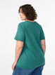 Basic cotton t-shirt with a round neck, Green, Model image number 2