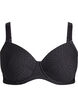 Padded microfibre bra with checked pattern, Black, Packshot image number 0