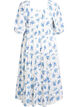 Ankle-length dress with floral print and eyelet embroidery, White, Packshot image number 1
